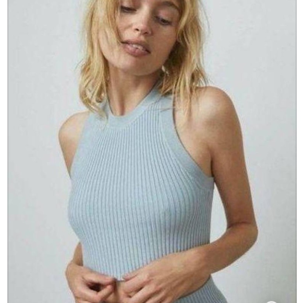Lunya NWOT-Cozy Cotton Silk Ribbed Cropped Tank-M